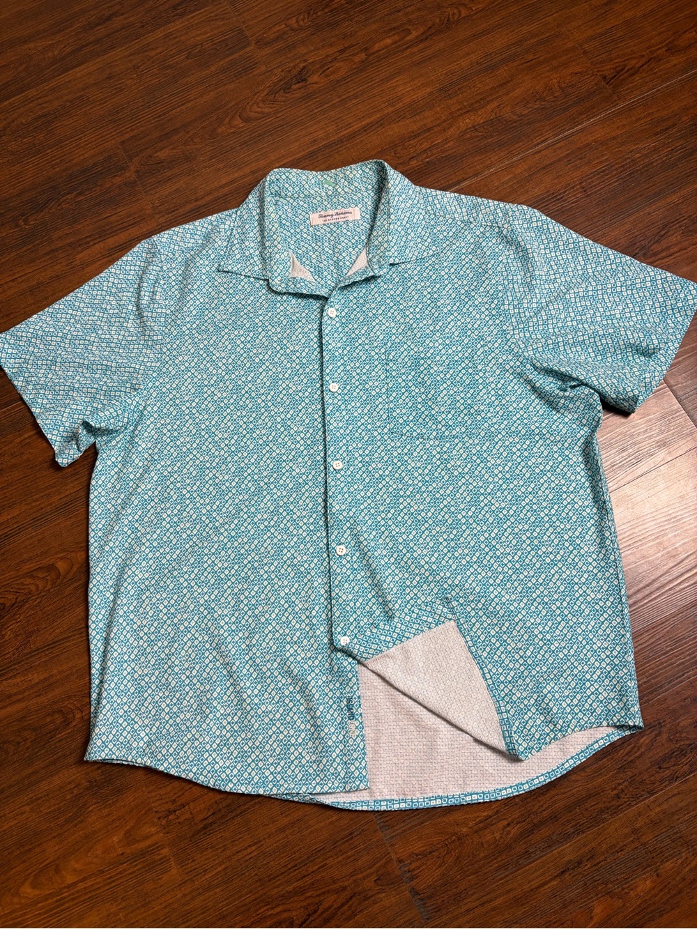 Tommy Bahama island zone  Teal Short-Sleeve Button-Up Shirt